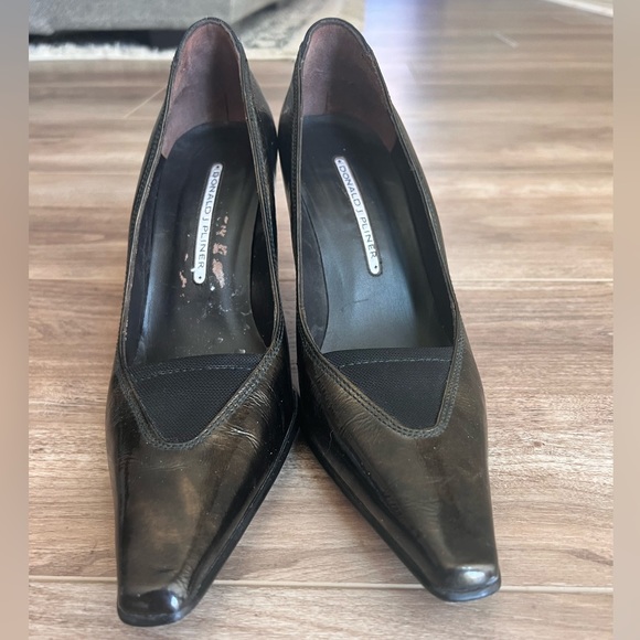 Donald J Pliner pointed square toe bumps patent leather bronze 8 1/2 - Picture 7 of 14